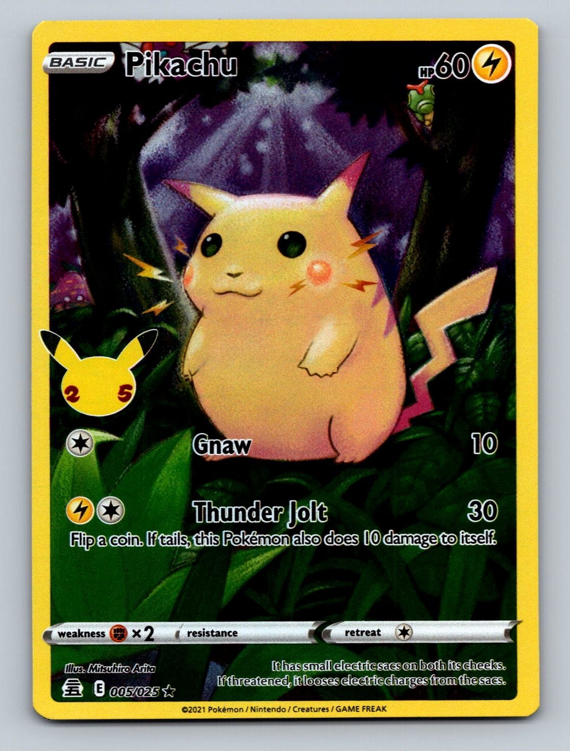 Pokemon Pikachu 005/025 Celebrations Holo Promo 60HP 2021 English