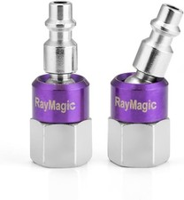 2-Pack 1/4" NPT Air Fittings 360 Swivel Male Quick Plug Air Tool Connector