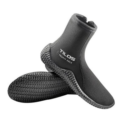 Tilos 3mm Titanium Zip Trufit Dive Scuba Boot, Black, Size 12