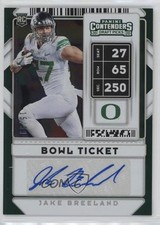 2020 Contenders Draft Picks College Bowl Ticket 15/99 Jake Breeland Auto 1dm4