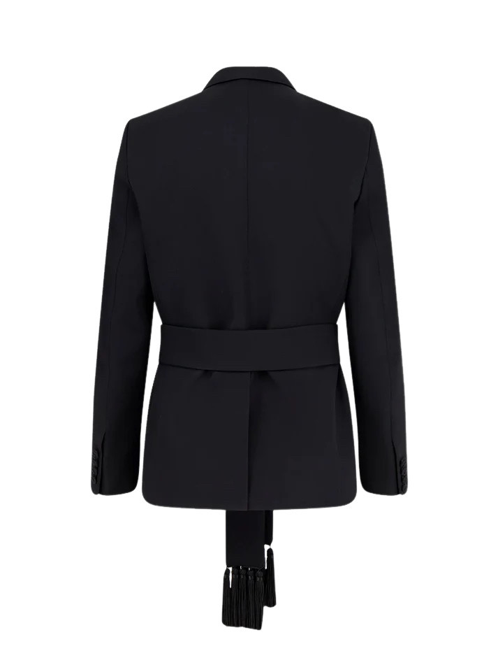 VALENTINO Black Belted Wool Blazer New And Authentic image 2