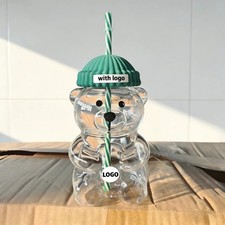 2026 NEW Starbucks Barista Bear Glass Cup(500ml) Limited Edition Christmas Cup