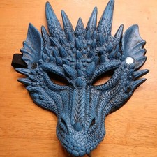 Mythical Blue Dragon Mask Soft Adult Costume Accessory Size One Size