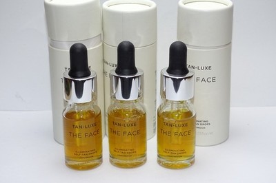 Tan-Luxe The Face Illuminating Self-Tan Drops Light-Medium, 0.33 oz, 10  ml NIB