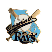 Anagram Atlanta Rays Little League Baseball Lapel Hat Pin Crossed Bats