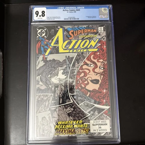 Action Comics 645~CGC 9.8~ Superman~KEY~1st MAXIMA~🔥HIGHEST GRADE🔥TOP POP🔥