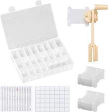 Embroidery Floss Organizer with 24 Compartments - Cross Stitch Thread Storage Bo