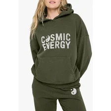 SPIRITUAL GANGSTER Cosmic Energy Easy Hoodie Small Spruce Green Sweatshirt NWOT