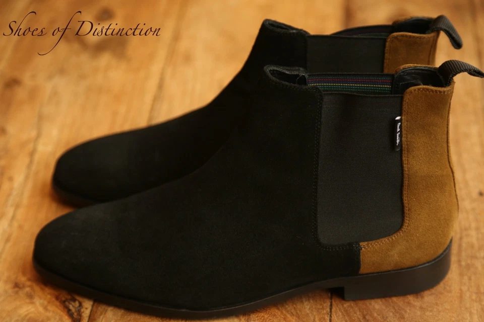 Paul Smith Gerald Tostado Negro Gamuza Chelsea Botas Zapatos Para Hombre UK 9 US 10 EU 43 Foto 2 de 4