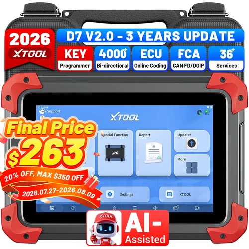 XTOOL D7 V2.0 Auto Full System Diagnostic Bidirectional Scanner Key Programmer