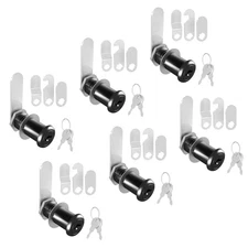 6 Pcs Cabinet Locks with Keys 1-1/2'' Cam Keyed Alike Fit 1-3/8'' Max Panel