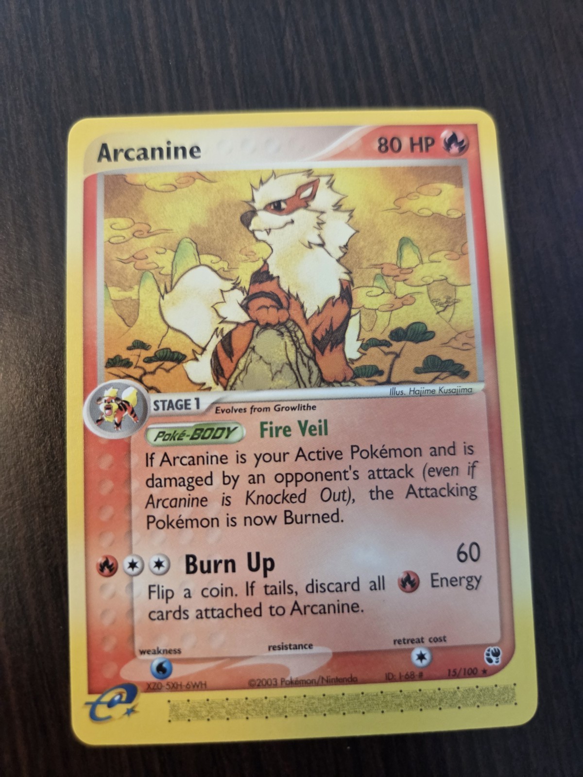 Pokémon TCG Arcanine EX Sandstorm 15/100 Regular Rare Card 2003 Near Mint Rare
