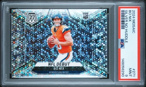 2024 Mosaic Bo Nix Silver No Huddle #271 PSA 9 MINT RC ROOKIE