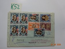 S Marino- 1949- Raccomanda per Liechtenstein con affrancatura multipla Roosevelt