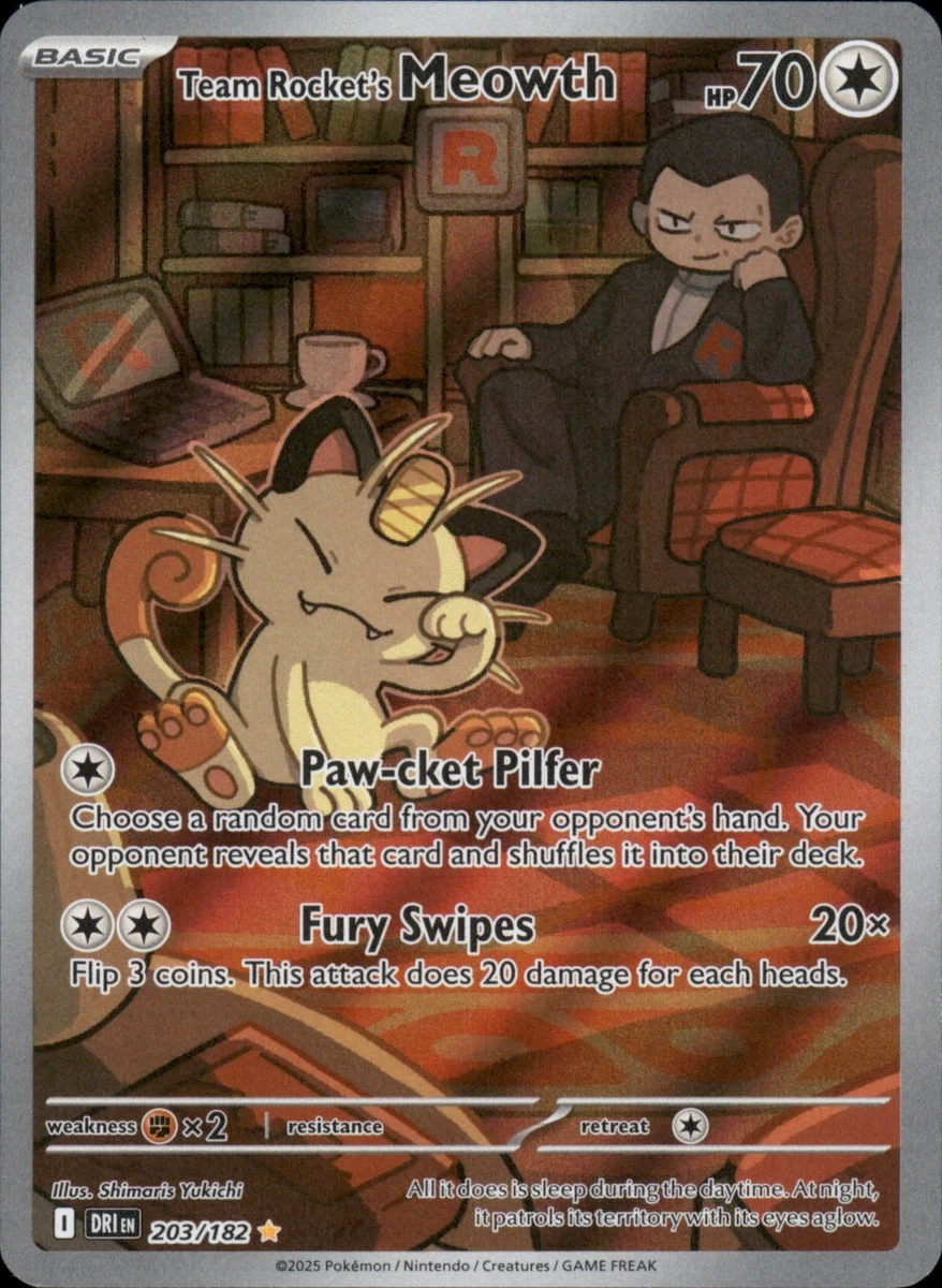 Team Rocket's Meowth 203/182 Sv10: Destined Rivals for sale | eBay