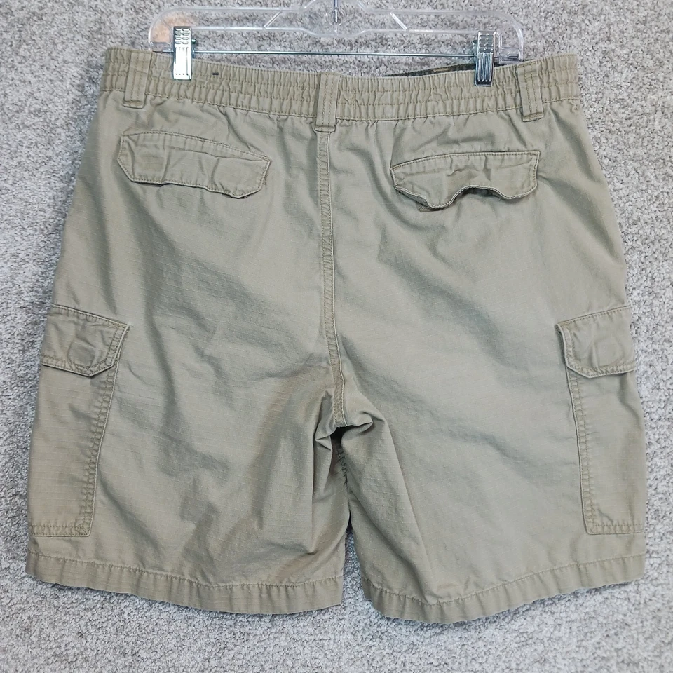 Pantalones Cortos Covington Para Hombre M Caqui Marrón Ripstop Cintura Elástica Bolsillos de Carga Relajados Foto 2 de 4