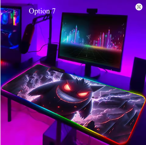 RGB Pokemon Gengar Gaming Mouse Pad LED Glowing Desk Mat for PC, Laptop Setup - Picture 7 of 7