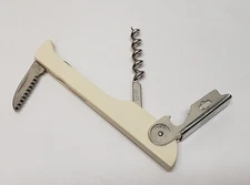 WAITER CORK SCREW Bar Wine Key Bottle Opener & Cap Remover Hugger Style Ivory