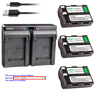 Kastar Battery Dual Charger for EN-EL3 EN-EL3a MH-18a Nikon D100 DSLR Camera