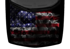 Patriotic Skulls American Flag USA Decal Truck Car Graphic Hood Wrap Vinyl 58x65