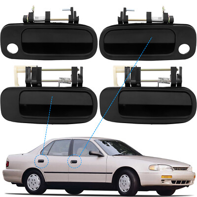 Front Left Driver Outside Door Handle For 1992-1996 Toyota Camry - Non-Painted Black