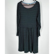 Boden Mabel Stretch Jersey Knit Dress Pleated Waist Green Size 16/18