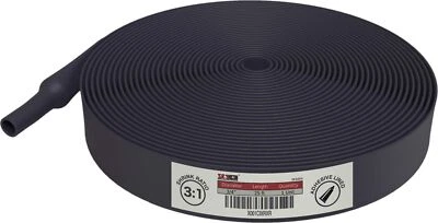 Dual Wall Adhesive Marine Heat Shrink - 25 Ft Roll - 3/4 Inch Diameter - Black - Image 1 of 4