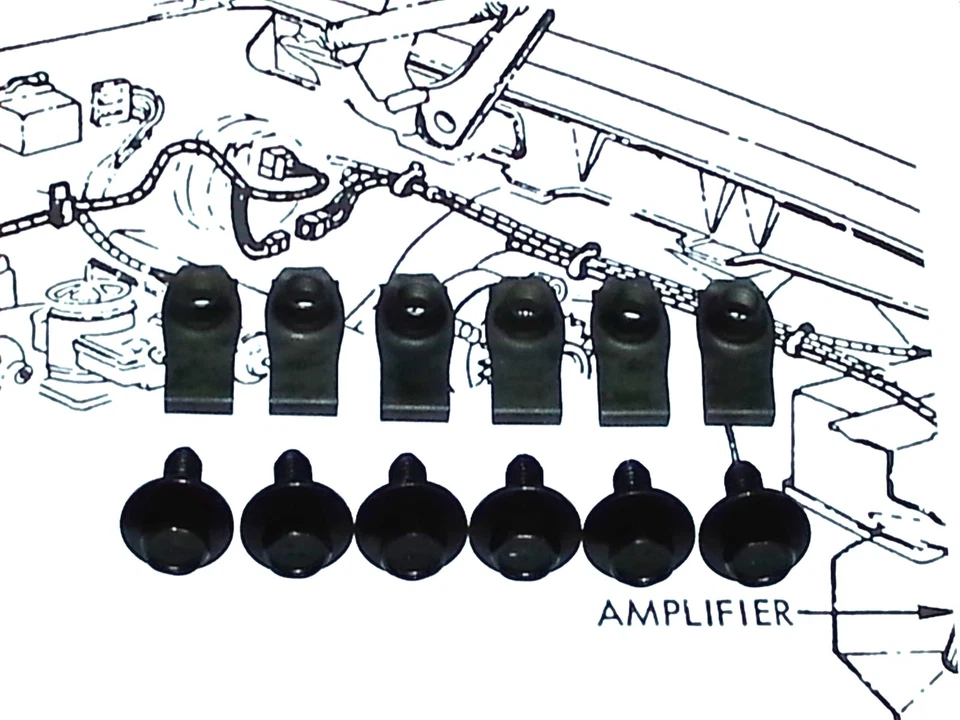 Pontiac GTO Trans am Firebird guardabarros delantero rueda pozo herrajes pernos 12 piezas OB Foto 3 de 3