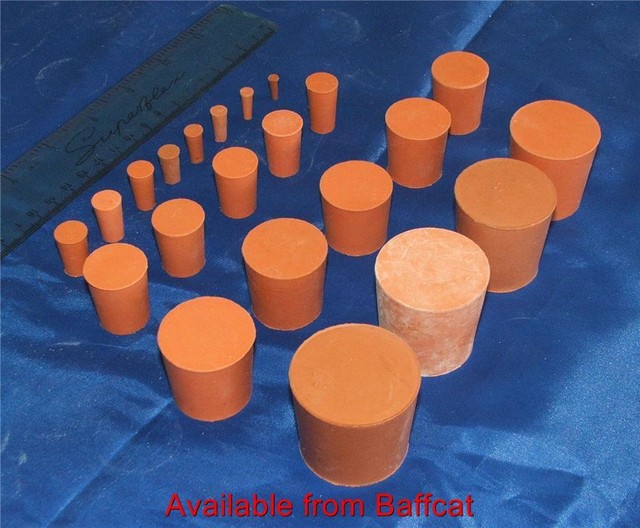 Rubber Stopper Bung 25mm Solid Red Laboratory Science for Test Tubes