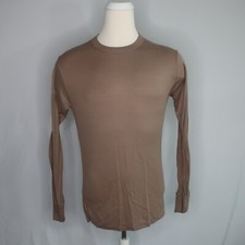 VTG 80s Kenyon Strata Blank Solid Brown Long Thermal T Shirt Mens XL USA Made