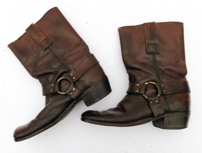 70s Frye Genuine Vintage Harness Motorcycle Boot Brown Patina