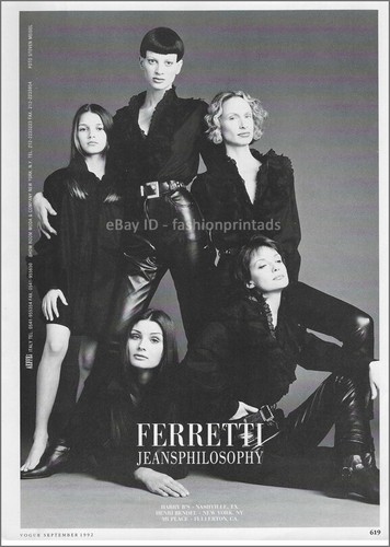 Vintage FERRETTI JEANS PHILOSOPHY 1-Page PRINT AD 1992 KRISTEN McMENAMY  meisel | eBay