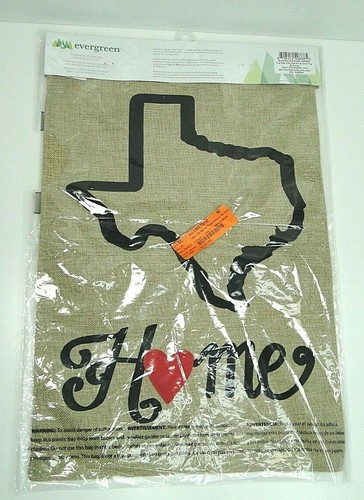 Texas Home Burlap Decorative 3D Garden Flag MADE IN THE USA Evergreen 12.5x18 - Picture 2 of 3