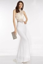 Alyce Paris High Neck Pearl gown