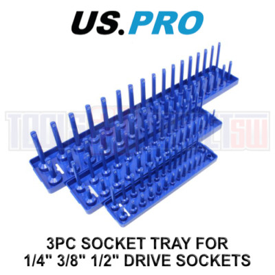 US PRO Tools 3 Stck. Steckschlüssel Aufbewahrung Regal Fach für 1/4'' - 3/8'' - 1/2'' Steckschlüssel 2219