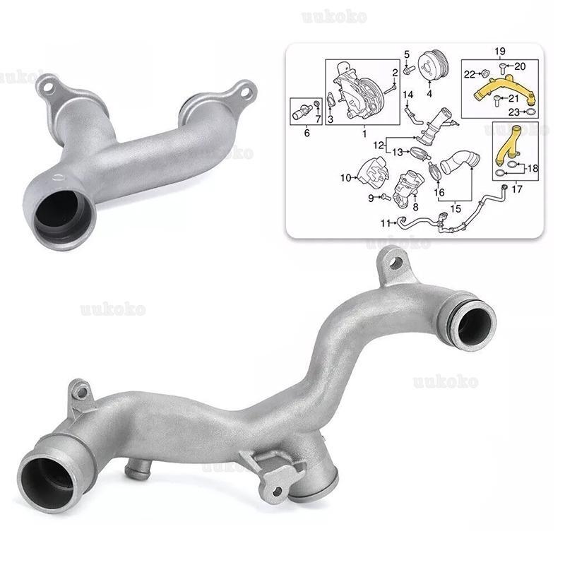 Engine Thermostat Hose Aluminum Water Coolant Pipe Kit LR092992+LR090630