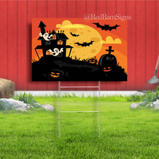 RIP Happy Halloween haunted house Indoor Outdoor Yard Sign