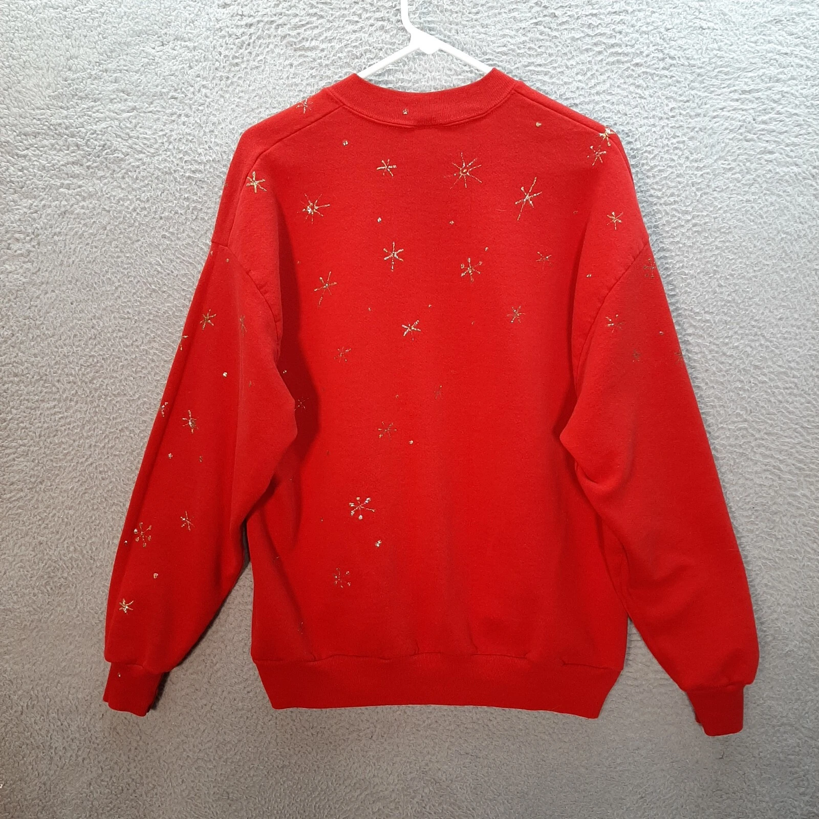 VETEMENTS Maglione Jerzees Vintage Adulto Extra Large Felpa Rossa Natale Vacanze Anni 90