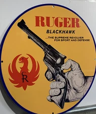 Vintage Style blackhawk revolver  Heavy Steel Metal Quality Sign