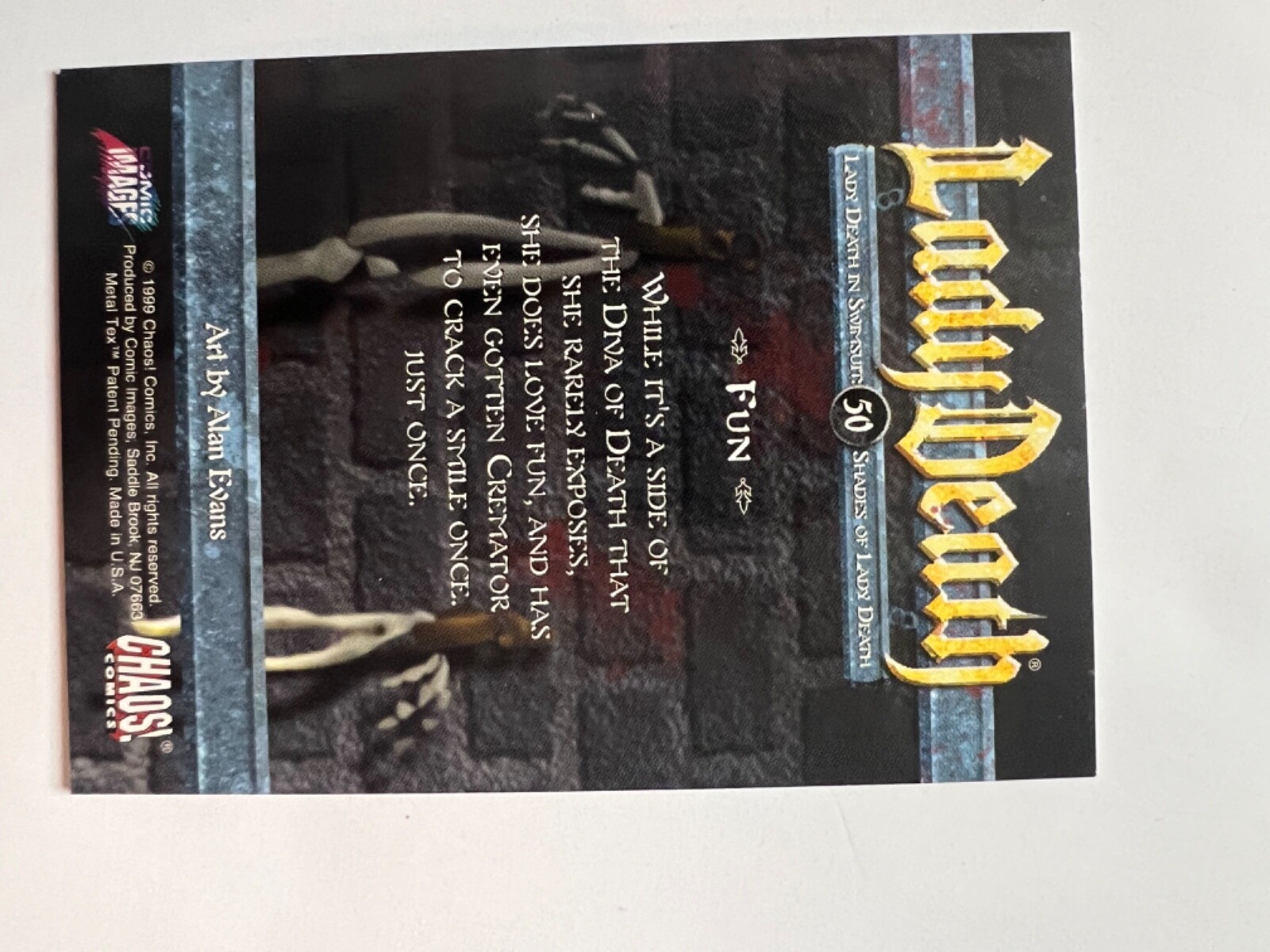 Lady Death Chaos Comics Night Gallery 1999 Metal Tex Trading cards- YOU PICK - Picture 90 of 134