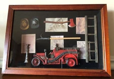 Fireman Memorabilia Shadow Box by Mann