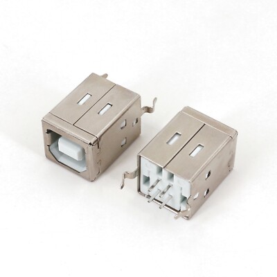 10Pcs USB Type B Female Straight Socket 180 Degree 4-Pin DIP PCB Jack Connector