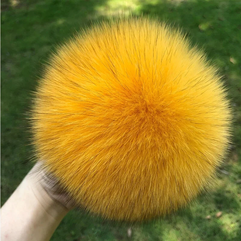 Large Size Real DIY Fox Fur Pom Poms Raccoon Fur Pom Pom Beanies Fashio Fur Ball - Image 3 of 4