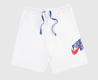Rare Nike Air Nsw Puerto Rico City Alumni Shorts Men's White Sz