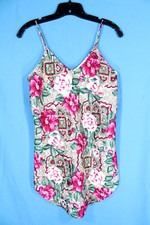 CINEMA ETOILE Lingerie SATIN Multicolor FLORAL Lounge CHEMISE NIGHTGOWN Sz S