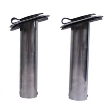 set of 2 Boat Stainless Steel Fishing Rod Holder Flush Mount Rod Pod 15 Degree
