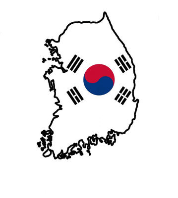 Car Sticker South Korea 11x8cm South Korea konturg. Decal Vinyl Sticker