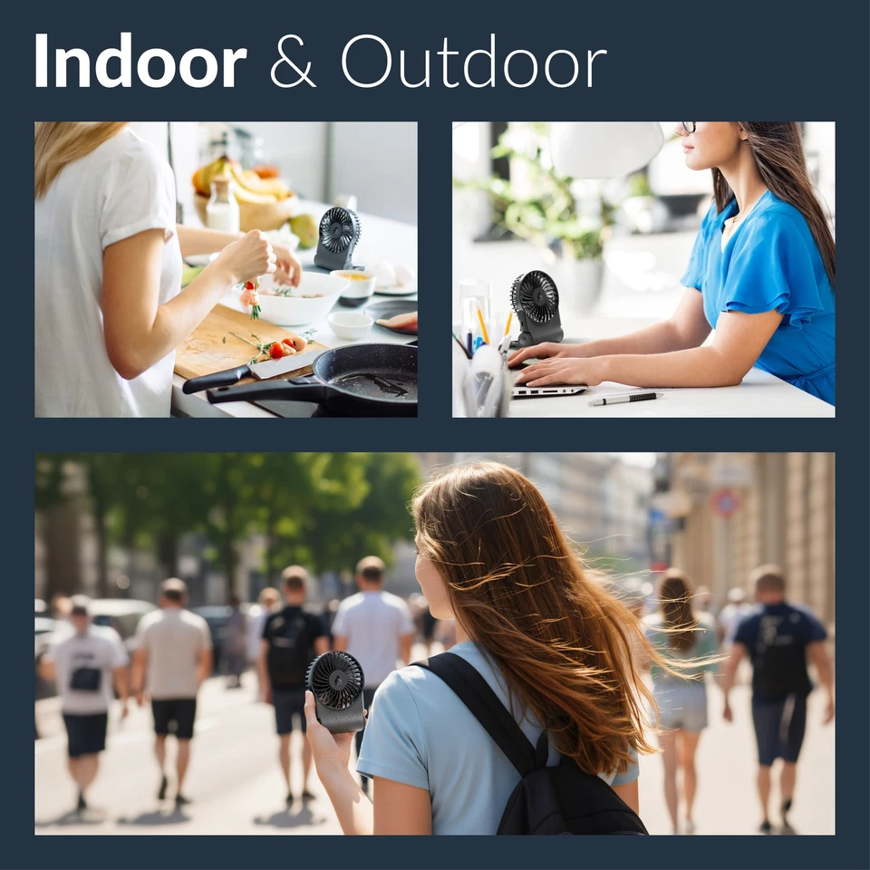 ARCTIC Summair 2Go Black USB Mini Hand Fan Desk Portable 77 Hours Pocket Cooler - Image 4 of 4