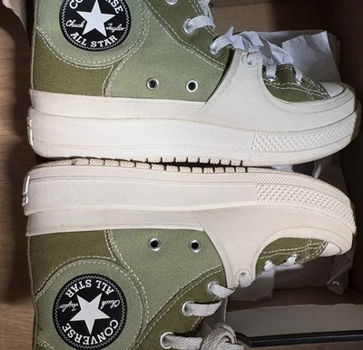 Converse All star montante avec plateforme vertes  - Photo 1/4