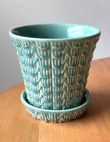 5" Vintage 1930s NELSON McCOY Fishscale FISH SCALE Planter FLOWER POT Pottery